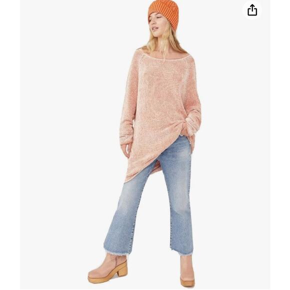 Free People Lenox Tunic Sweater Tunic/Dress - Carrot Cake Combo - LG - Picture 4 of 11